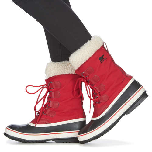 Dámské zimní kvalitní boty v červeném provedení