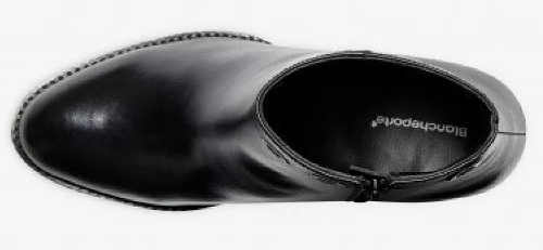 Černé dámské kožené kotníkové boty Blancheporte