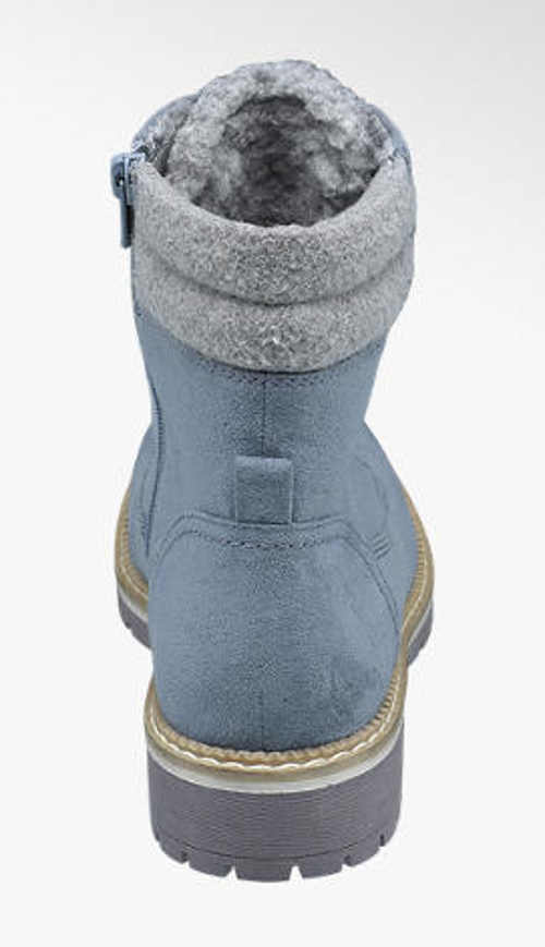 Dámské zimní kotníkové boty džínový vzhled