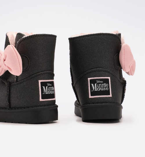 dětské zimní boty s růžovou mašlí