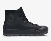 Černé kožené zimní tenisky Converse Chuck Taylor